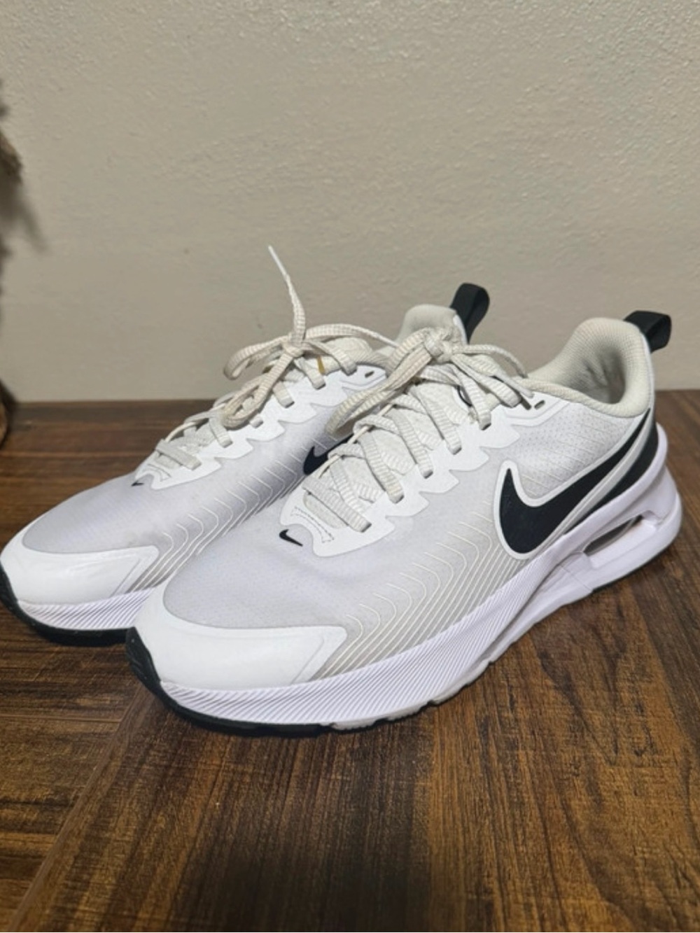 Nike Men’s White and Black Air Max-Style Athletic Sneakers